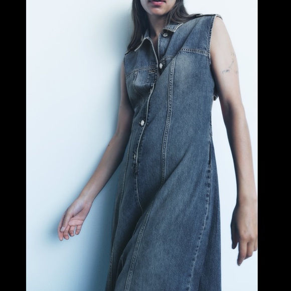 DENIM TRF DRESS - Picture 3 of 13
